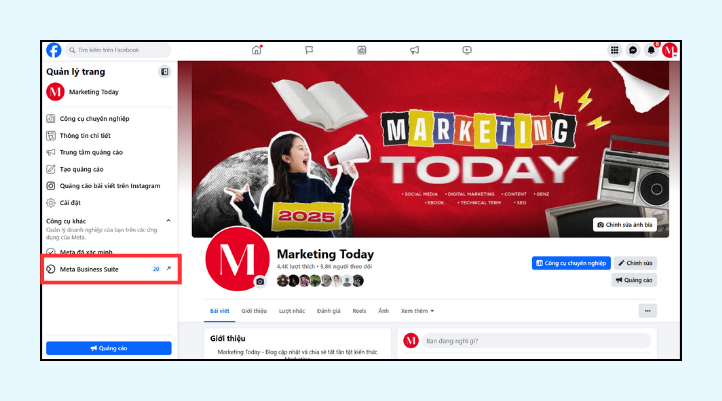 Bạn vào Meta Business Suite để tiến hành cách lên lịch đăng bài trên Facebook​ và Instagram