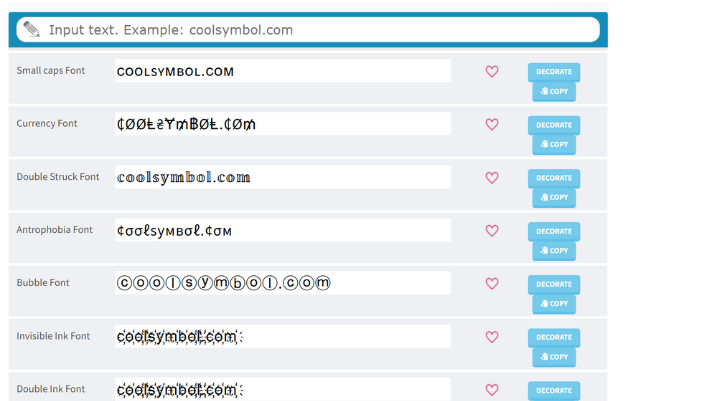 Công cụ đổi font chữ Cool Fancy Text Generator